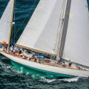 All Possible Assistance: A Classic Escorts a Competitor to Safety The powerful classic yawl Black Watch looks hard to slow down, but she had to do it during her unusual assignment in the 2014 BermudaRace. (Daniel Forster/PPL)