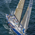 Constellation “Catches Train” to Bermuda Kodiak, skippered by Llwyd Ecclestone, is hoping for a second St David's Lighthouse win. (Daniel Forster/PPL)