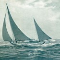 Looking Back: The 1st Thrash (1906) "The song of the wind-satisfied sail." Tamerlane in the Gulf Stream, by crewmember Warren Sheppard