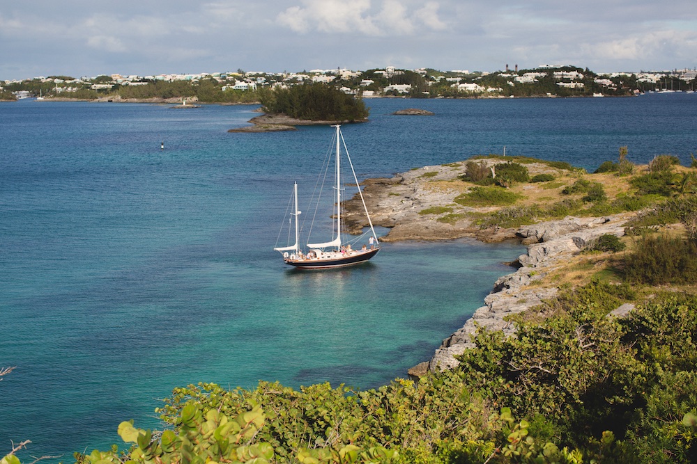 Sailboat cruising Bermuda's waters