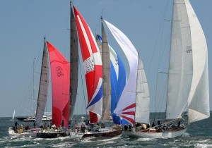 Black Watch US71 (R), the 1938 restored classic wooden yawl and a class winner in 2012 now under the command of John Melvin, will return for 2014. Here she is as the 48th Newport Bermuda Race got underway with the first spinnaker start since 2004. There were 165 boats in 17 classes and 6 divisions. - 49th Newport Bermuda Race 2014 -  © Talbot Wilson