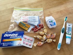 Chris’s Personal Care Pack: Band-Aids, Neosporin, Advil (for sore muscles), Aleve (for sore back), Tums, Bonine (meclizine, anti-seasickness), cough drops (coughs keep you and crew awake on an off watch), tooth care.