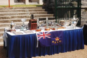 Newport Bermuda Race trophies, at Government House. (Scott King) 