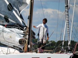 Chris suited up well before the double-hander Dragon started the 2012 Bermuda Race.