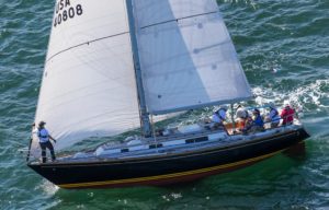 Sheila McCurdy s 38-ft Selkie, one of many smaller boats in the Newport Bermuda Race, crosses the starting line (Daniel Forster/PPL)