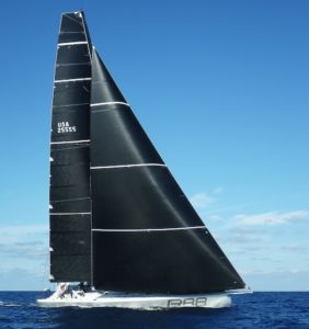 Large Roach Headsail on Rambler 88