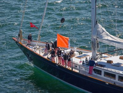 Starting line boat at Newport Bermuda Race