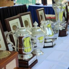 Trophies at 2018 Prize-Giving Trophies at 2018 Newport Bermuda Race Prize-Giving