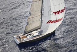 Dehler 46 spin aerial shot Dehler 46 St. David's Lighthouse Division